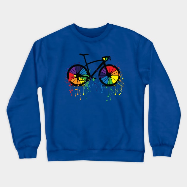 Rainbow bicycle 3 Crewneck Sweatshirt by CindyS